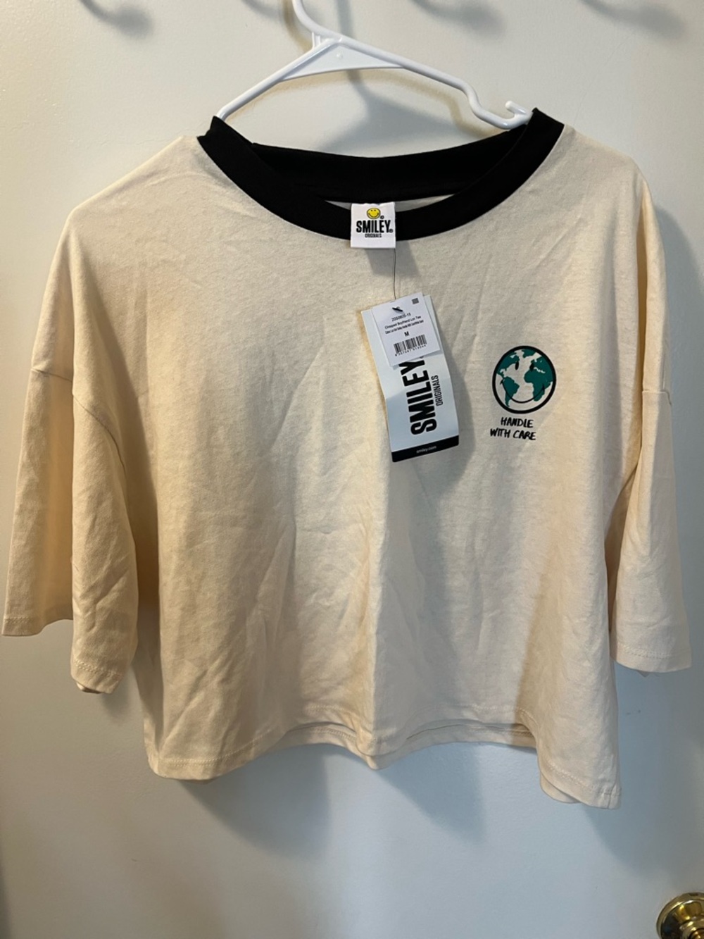 Cotton On Two-Tone Chop Tee in Cream and Black